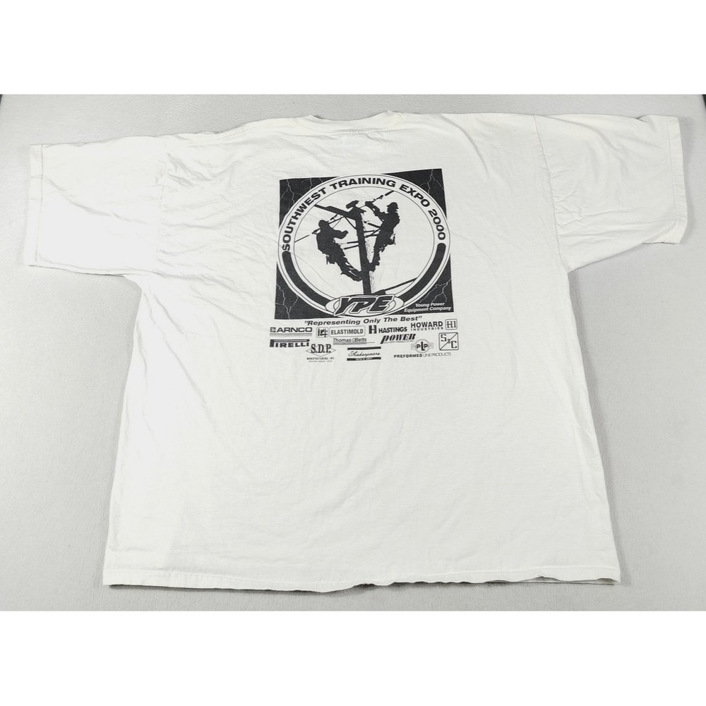 Vintage Gildan Southwest Training Expo 2000 Shirt Mens 2XL White Lineman Y2K